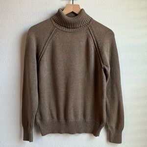 Jeanne Pierre Brown Turtleneck Sweater 100% Cotton M